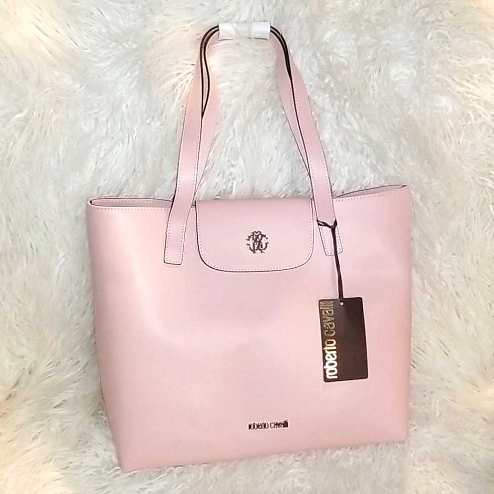 NWT Roberto Cavalli Pink Borsa Shopper w Dust Bag - Picture 1 of 8
